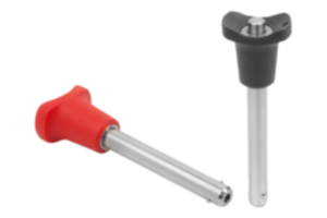 Ball lock pins with plastic grip
