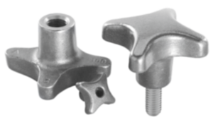 Manípulos de quatro pontas DIN 6335 em ferro fundido cinzento