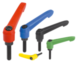 Clamping levers with plastic handle external thread, inch