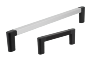 Empuñaduras curvas de aluminio con punta de empuñadura de plástico