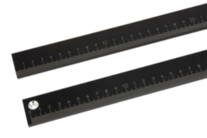 Linear scales self-adhesive or with screw holes, aluminium