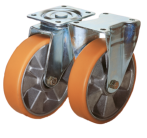 Rodillos guía y ruedas fijas de chapa de acero, versión media