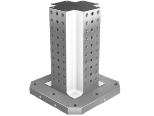 Torres de sujeción de fundición gris de 4 caras con perforaciones de retícula